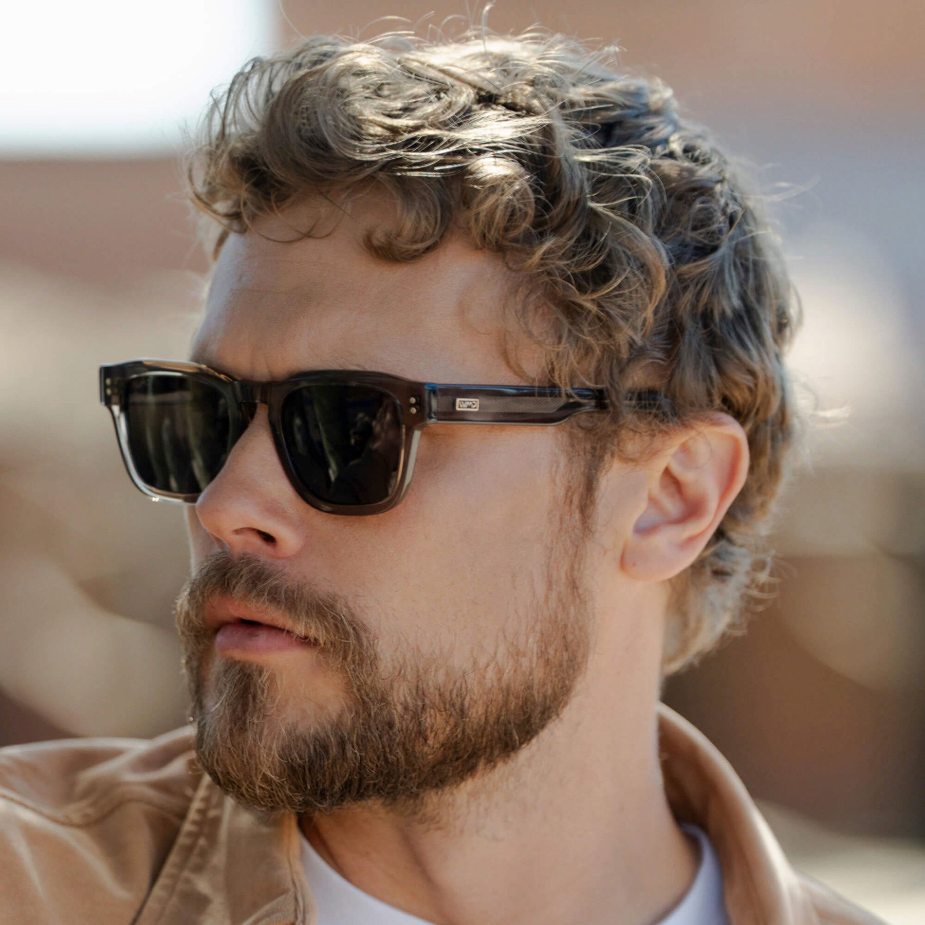 WAYNE Men's Bold Rectangular Sunglasses in Ashwood Brown by WMP Eyewear - PUNCH Watch & Eyewear - WMP Eyewear