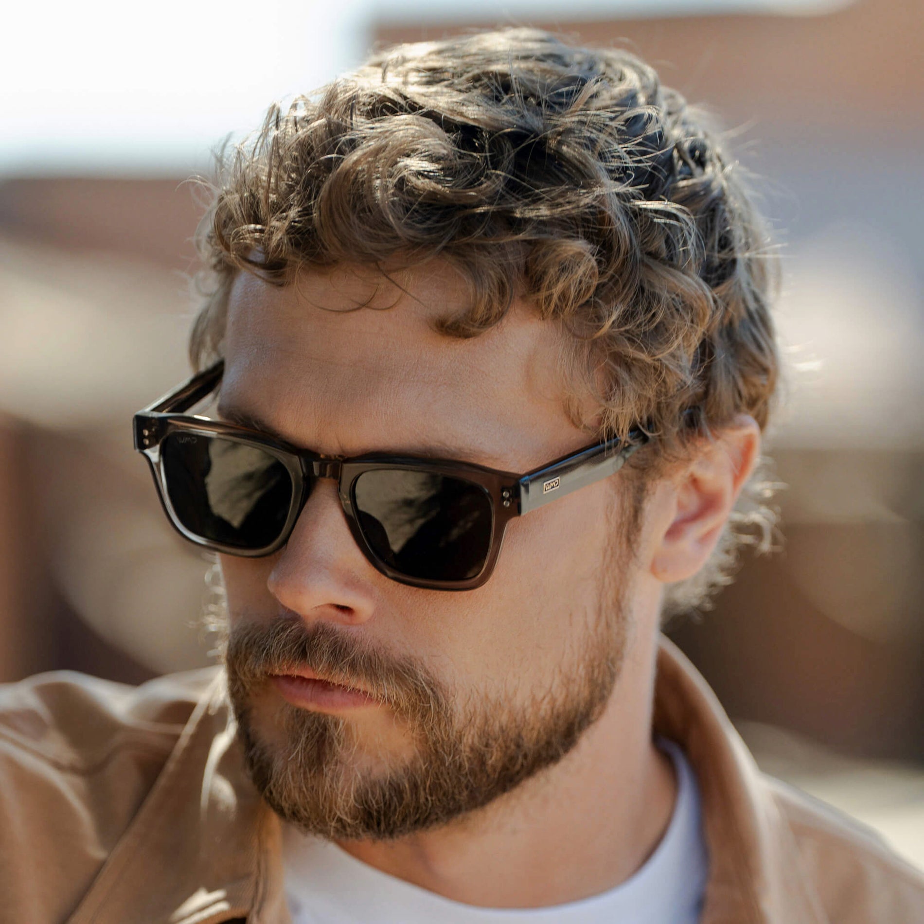 WAYNE Men's Bold Rectangular Sunglasses in Ashwood Brown by WMP Eyewear - PUNCH Watch & Eyewear - WMP Eyewear