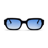 Messy Weekend Downey Large Rectangular Sunglasses - Black / Blue