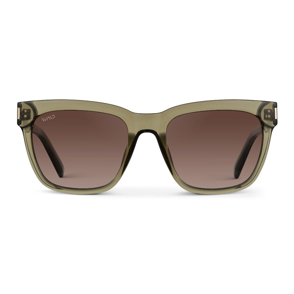DAKOTA Thick Framed Women's Sunglasses in Crystal Moss Green by WMP Eyewear - Punch Watch Design 