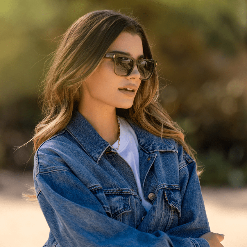 DAKOTA Thick Framed Women's Sunglasses in Crystal Moss Green by WMP Eyewear - PUNCH Watch & Eyewear - WMP Eyewear