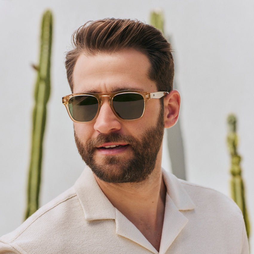 DASH Modern Unisex Sunglasses in Champagne Crystal Green by WMP Eyewear - PUNCH Watch & Eyewear - WMP Eyewear