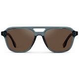 DEAN Polarised Oversized Aviator Sunglasses in Crystal Stone Blue by WMP Eyewear