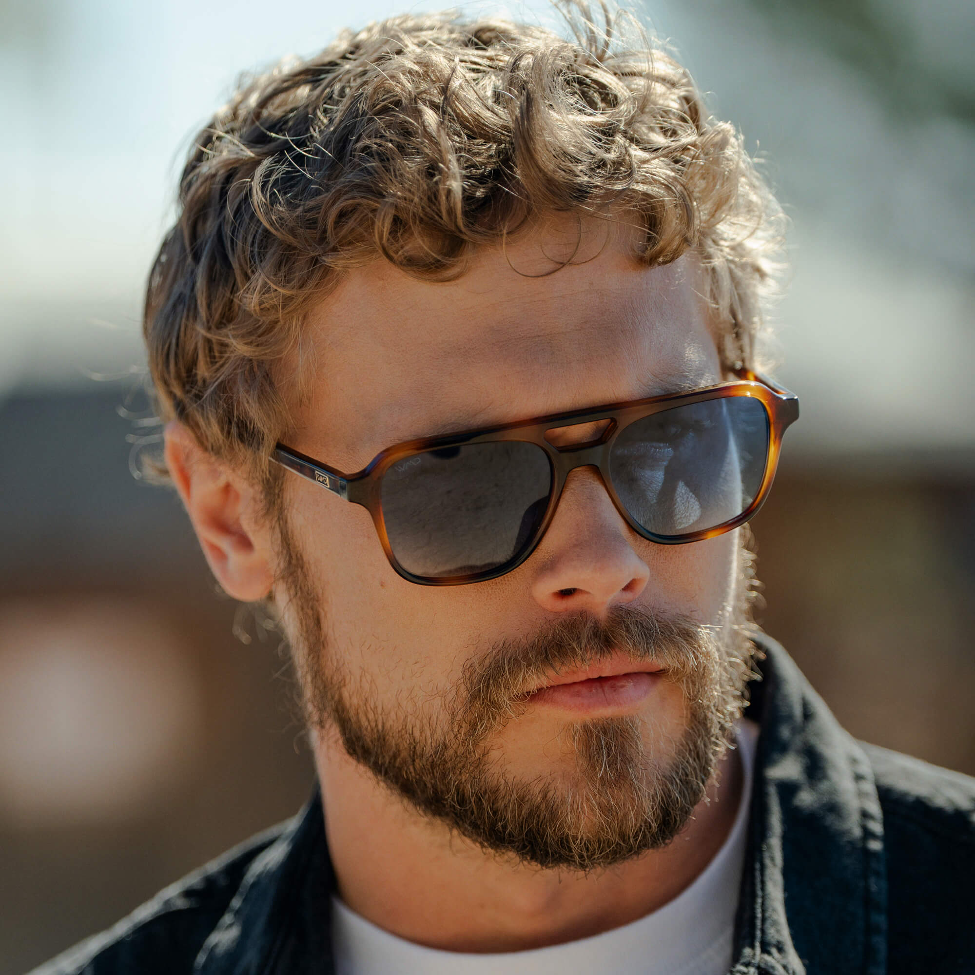 DEAN Polarised Oversized Aviator Sunglasses in Whiskey Brown Tort by WMP Eyewear - PUNCH Watch & Eyewear - WMP Eyewear