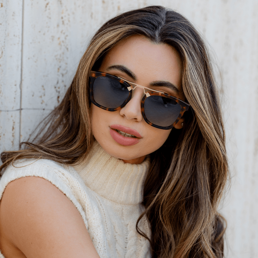 DEMI Oversized Women's Sunglasses in Whiskey Brown Tortoise by WMP Eyewear - PUNCH Watch & Eyewear - WMP Eyewear