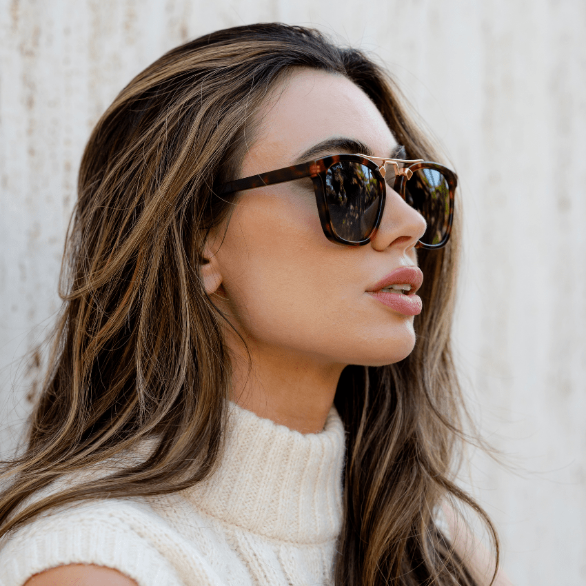 DEMI Oversized Women's Sunglasses in Whiskey Brown Tortoise by WMP Eyewear - PUNCH Watch & Eyewear - WMP Eyewear