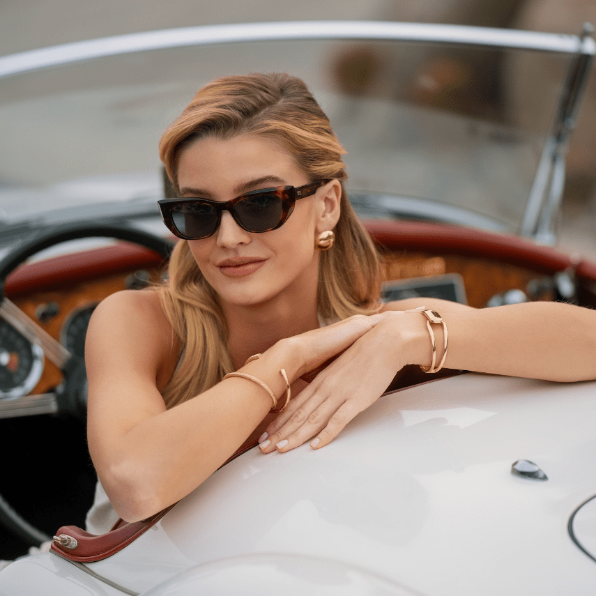 EVELYN Women's Retro Cat - Eye Sunglasses in Ember Tortoise by WMP Eyewear - PUNCH Watch & Eyewear - WMP Eyewear