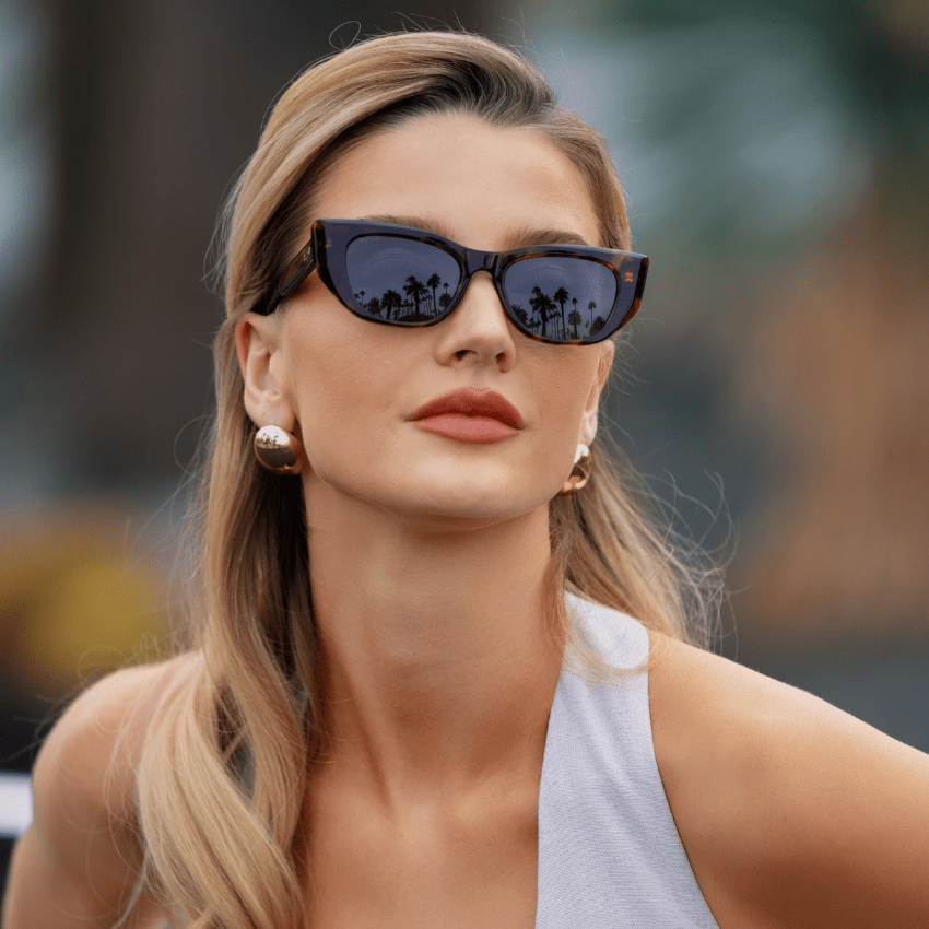 EVELYN Women's Retro Cat - Eye Sunglasses in Ember Tortoise by WMP Eyewear - PUNCH Watch & Eyewear - WMP Eyewear