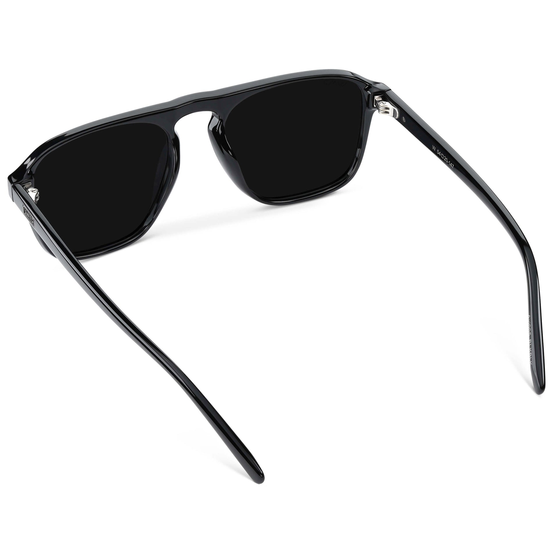 EMERSON Unisex Square Aviator Sunglasses in Triple Black by WMP Eyewear - PUNCH Watch & Eyewear - WMP Eyewear