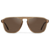 EMERSON Unisex Square Aviator Sunglasses in Crystal Brown by WMP Eyewear