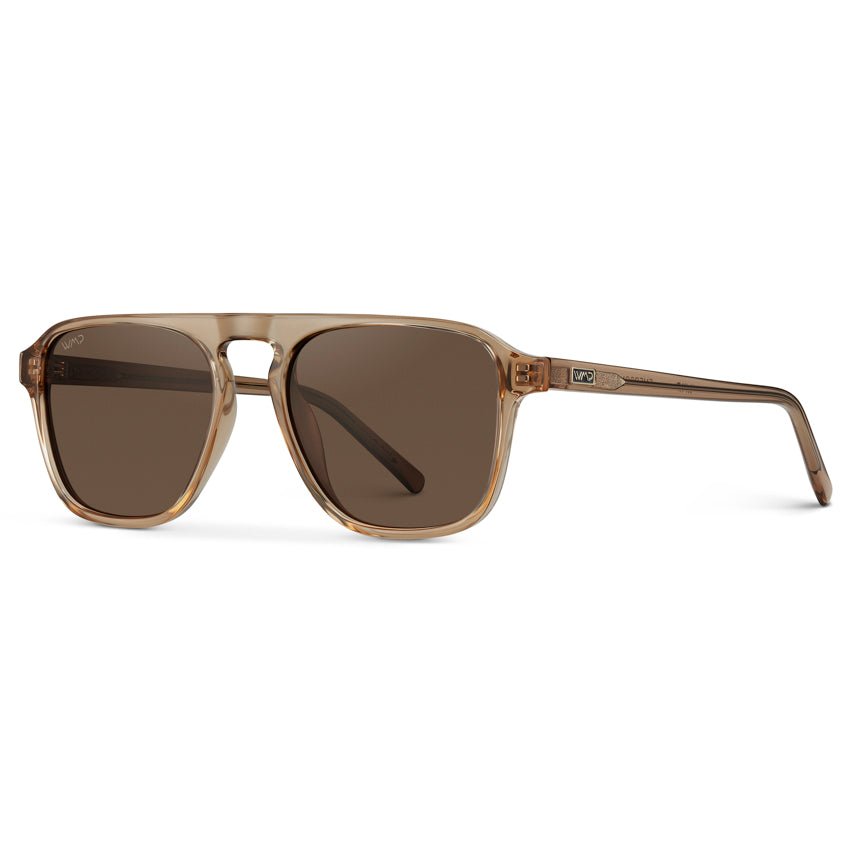EMERSON Unisex Square Aviator Sunglasses in Crystal Brown by WMP Eyewear - PUNCH Watch & Eyewear - WMP Eyewear