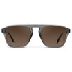 EMERSON Unisex Square Aviator Sunglasses in Crystal Graphite Grey by WMP Eyewear - Punch Watch Design 