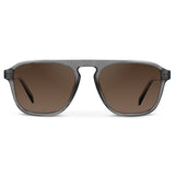 EMERSON Unisex Square Aviator Sunglasses in Crystal Graphite Grey by WMP Eyewear