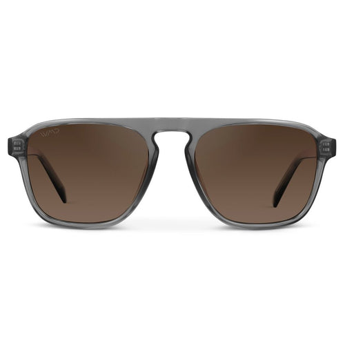 EMERSON Unisex Square Aviator Sunglasses in Crystal Graphite Grey by WMP Eyewear - PUNCH Watch & Eyewear - WMP Eyewear
