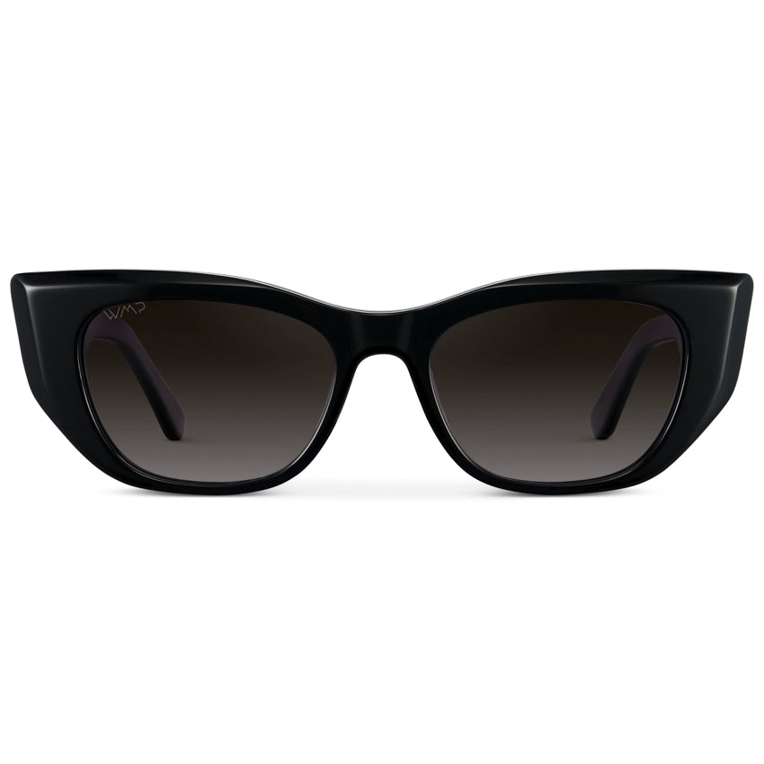 EVELYN Women's Retro Cat-Eye Sunglasses in Black by WMP Eyewear
