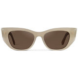 EVELYN Women's Retro Cat-Eye Sunglasses in Pearl Beige by WMP Eyewear