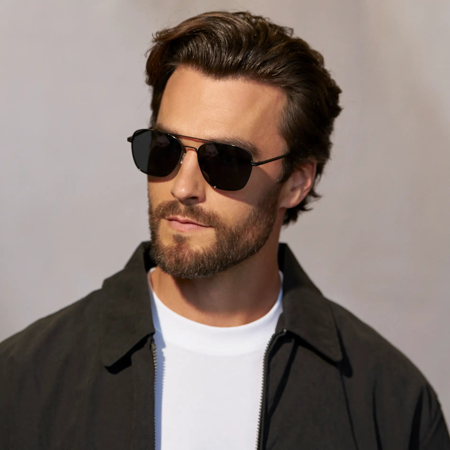 FOX Double Bridge Aviator Sunglasses - Triple Black l WMP Eyewear