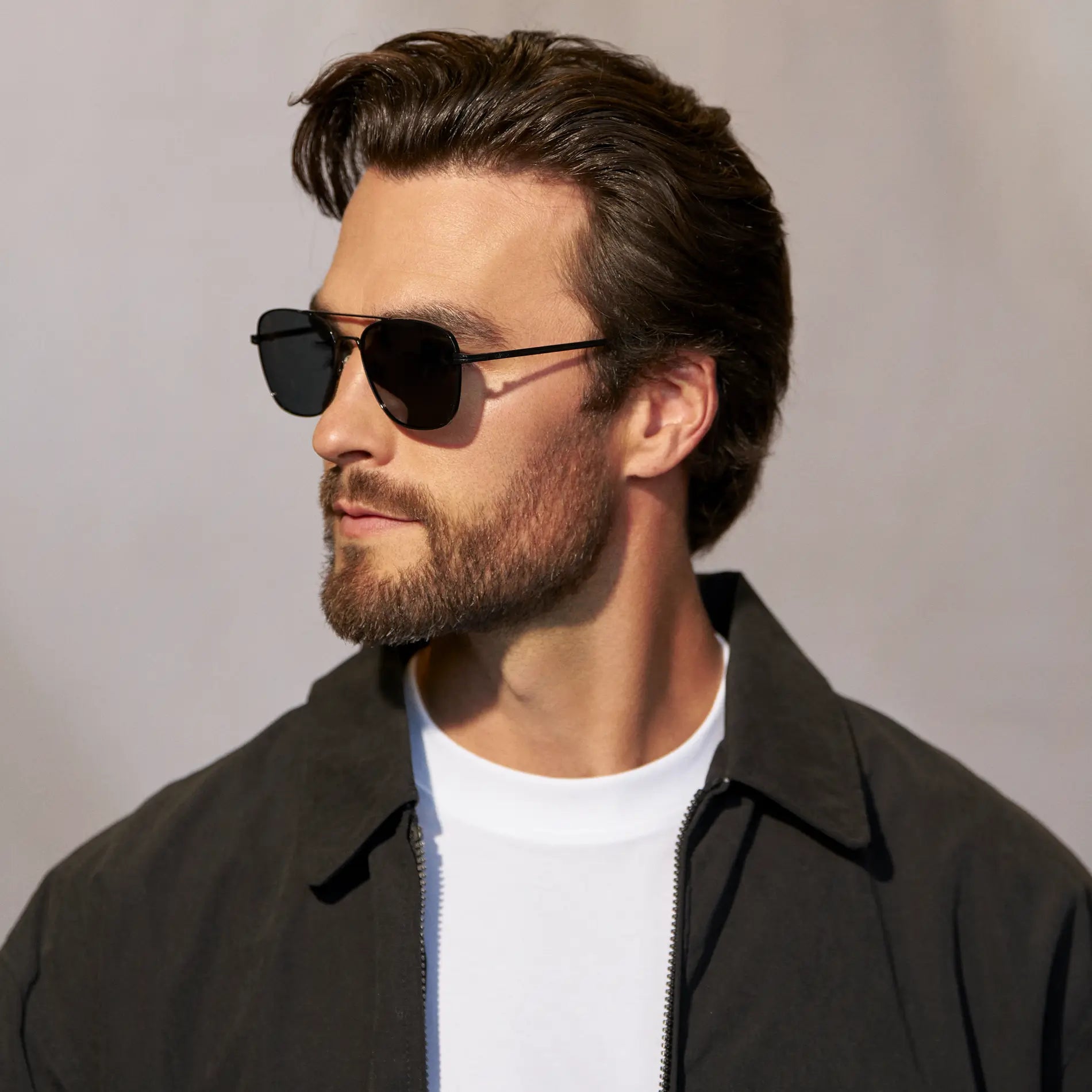 FOX Double Bridge Aviator Sunglasses - Triple Black l WMP Eyewear