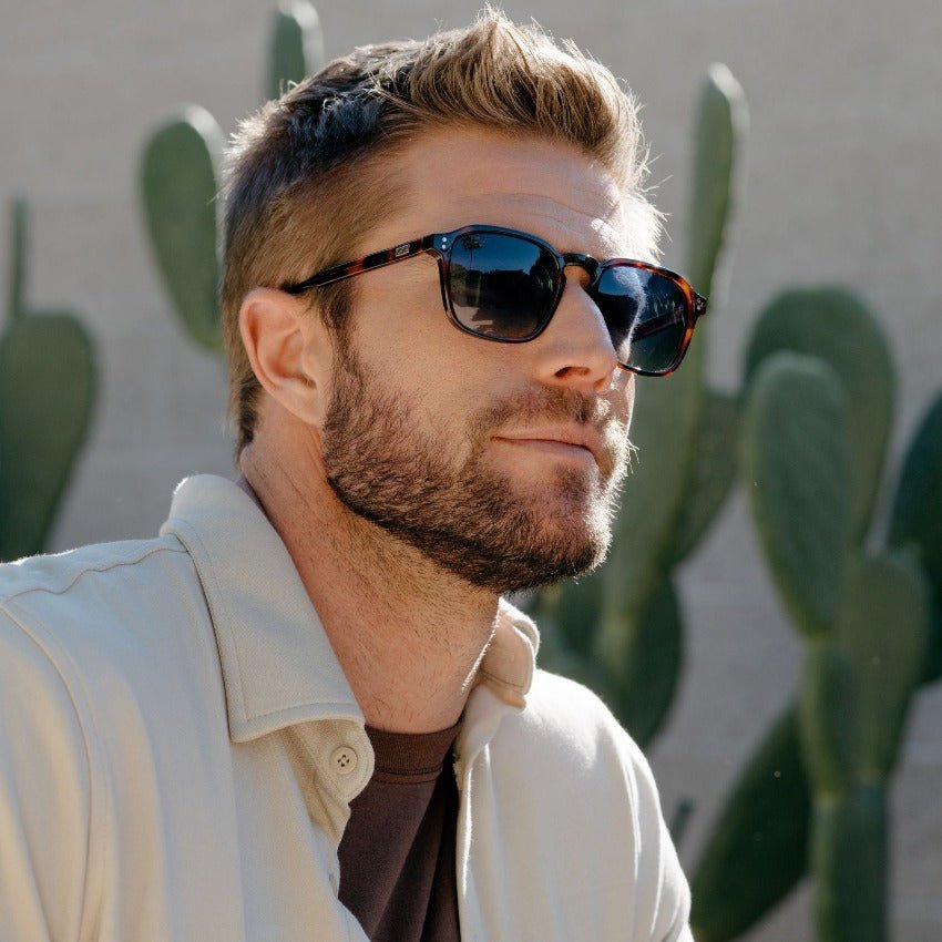 FRANCIS Men's Square Modern Retro Sunglasses in Brown Tortoise by WMP Eyewear - PUNCH Watch & Eyewear - WMP Eyewear