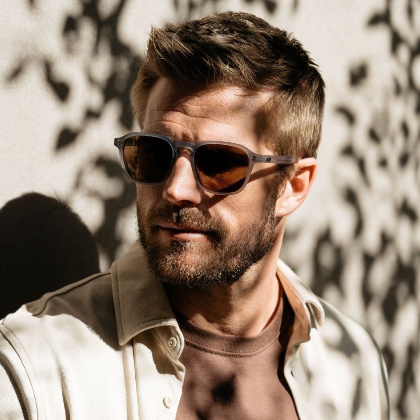 FRANCIS Men's Square Modern Retro Sunglasses in Moonrock Grey by WMP Eyewear - PUNCH Watch & Eyewear - WMP Eyewear