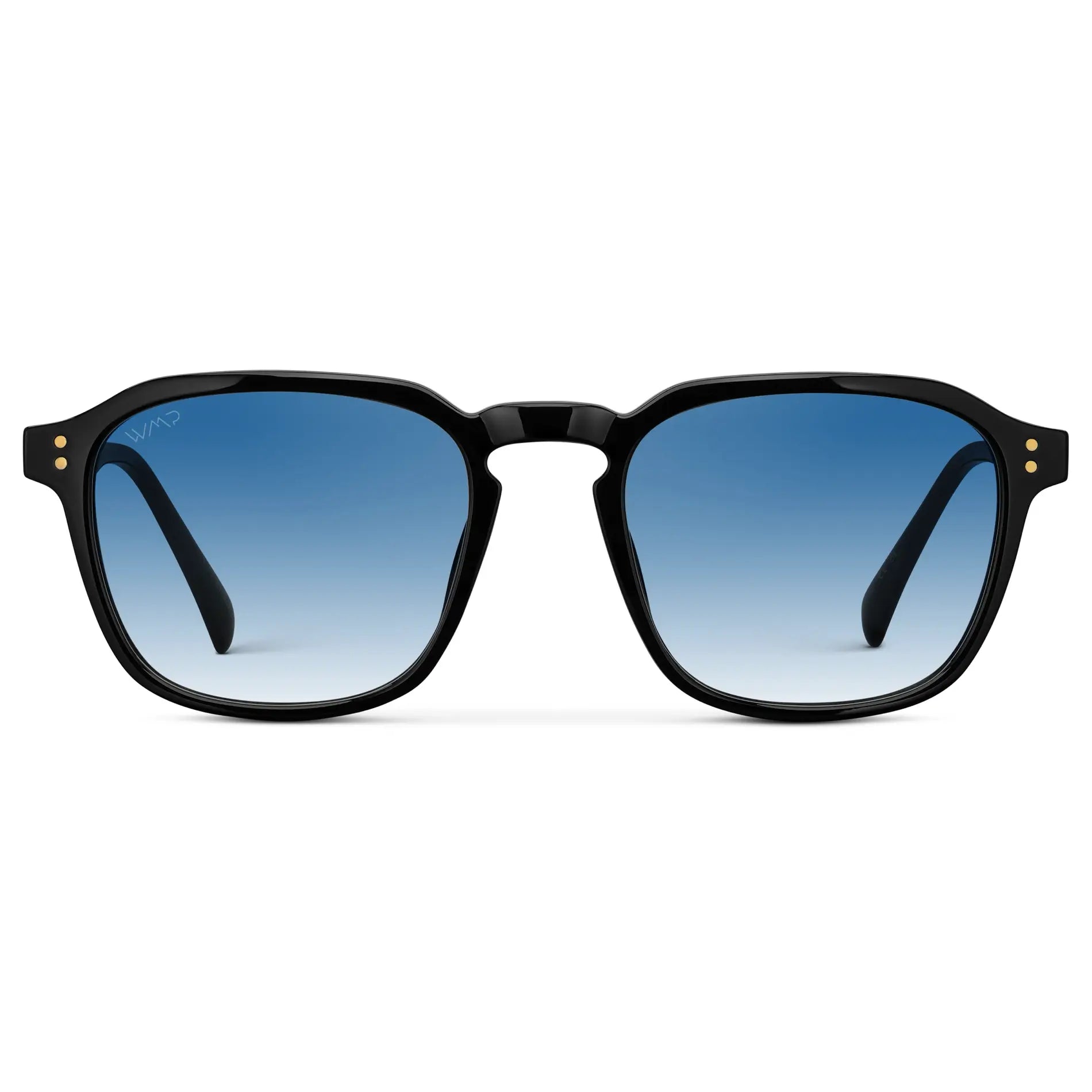 FRANCIS Men's Square Modern Sunglasses in Black / Blue Tinted Lens l WMP Eyewear