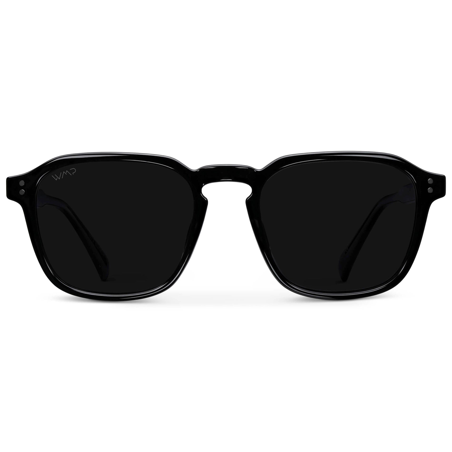 FRANCIS Men's Square Modern Retro Sunglasses in Triple Black by WMP Eyewear - Punch Watch Design 