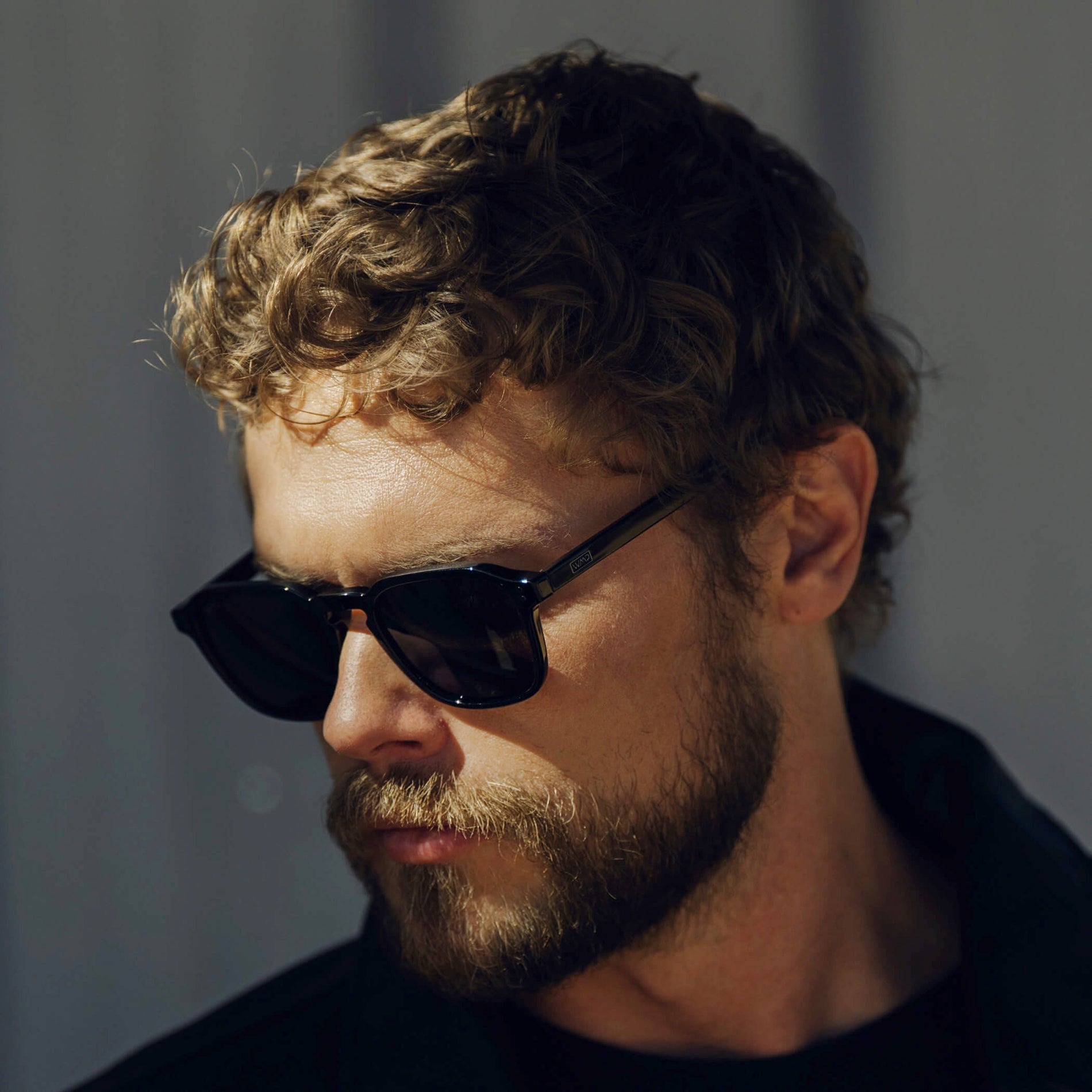 FRANCIS Men's Square Modern Retro Sunglasses in Triple Black by WMP Eyewear - Punch Watch Design 