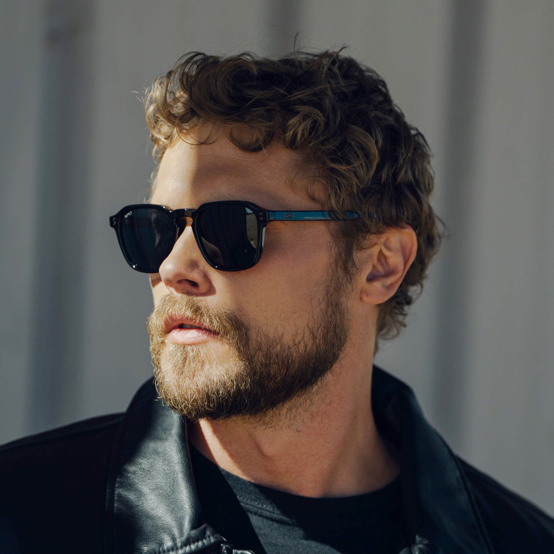 FRANCIS Men's Square Modern Retro Sunglasses in Triple Black by WMP Eyewear - Punch Watch Design 