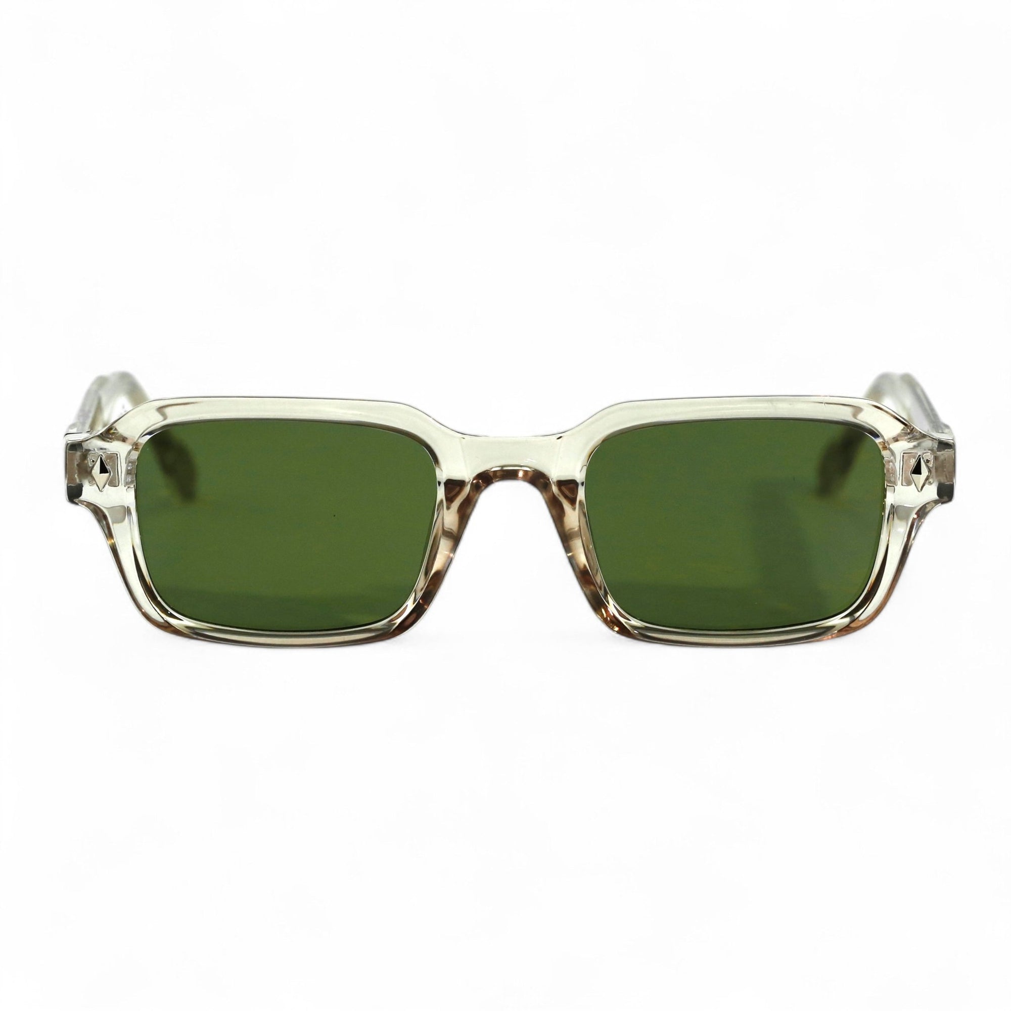 HAV Essentials Rectangular Sunglasses, Unisex, Champagne, Green Lens by TrueVivid - PUNCH Watch & Eyewear - TRUEVIVID