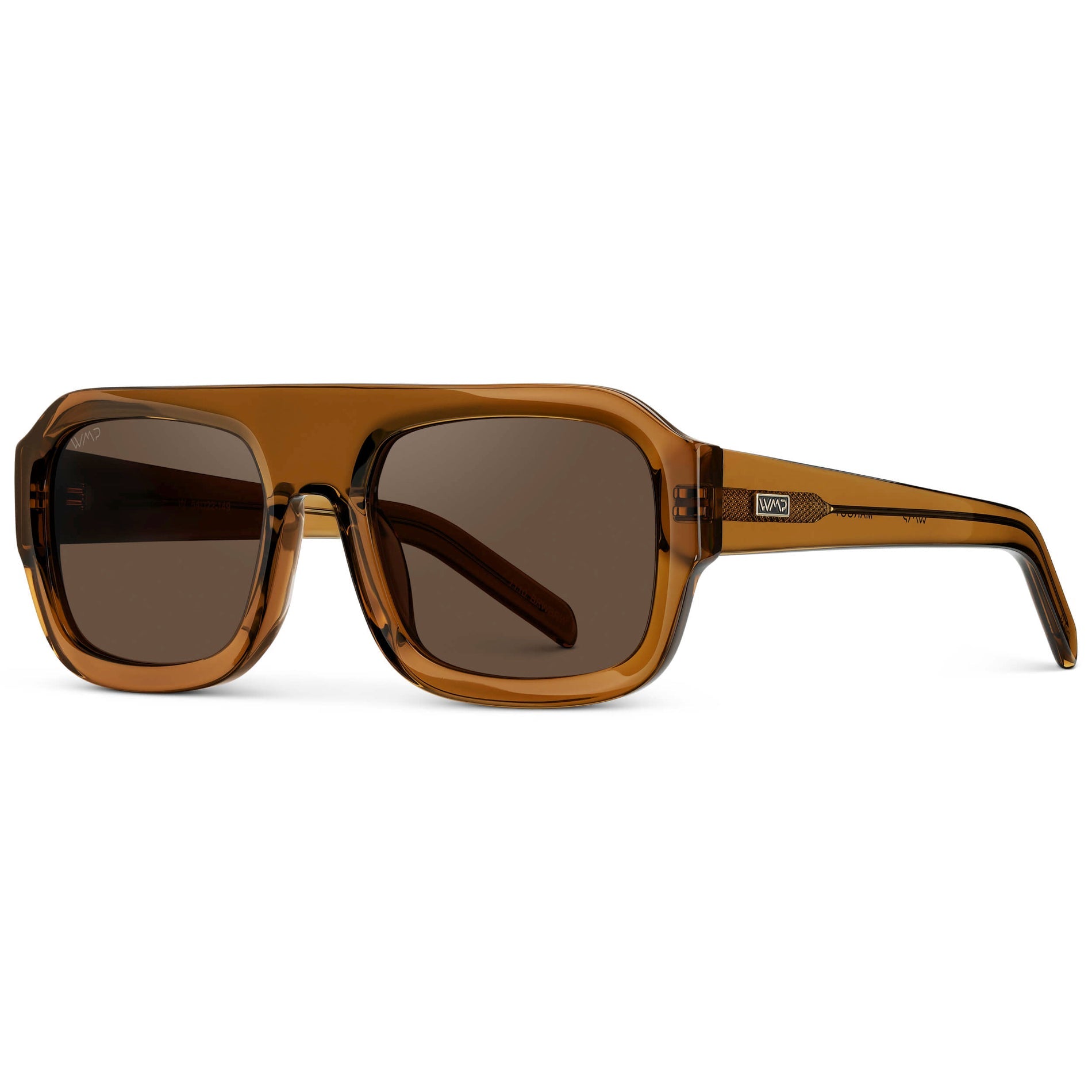 HARLEE Women's Oversized Rectangular Aviator in Caramel Brown by WMP Eyewear - PUNCH Watch & Eyewear - WMP Eyewear