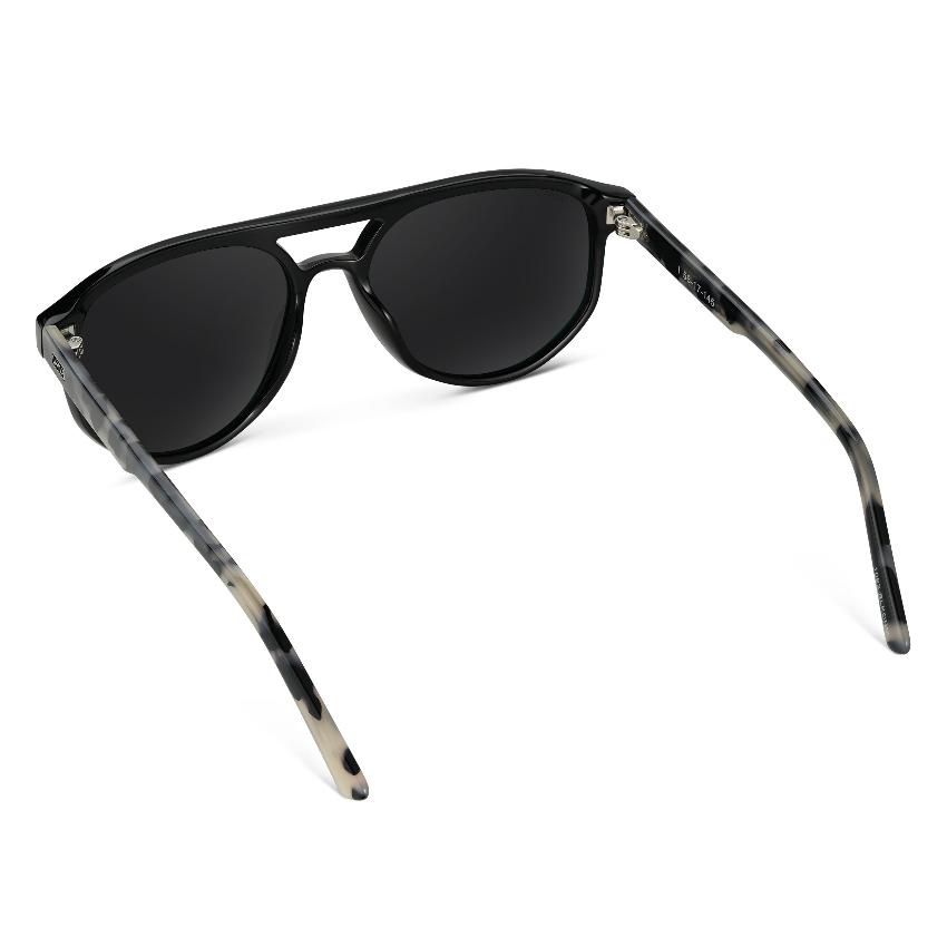 HUDSON Modern Men's Aviator Sunglasses in Black Beige Tort by WMP Eyewear - PUNCH Watch & Eyewear - WMP Eyewear