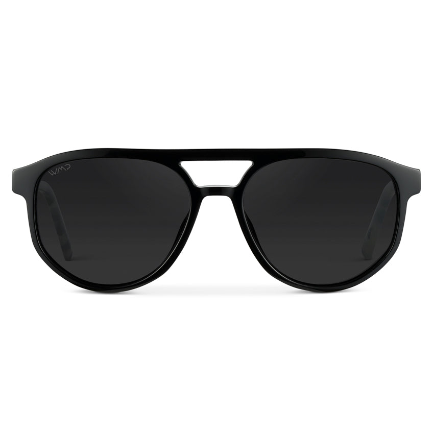 HUDSON Modern Men's Aviator Sunglasses in Black Beige Tort by WMP Eyewear - Punch Watch Design 