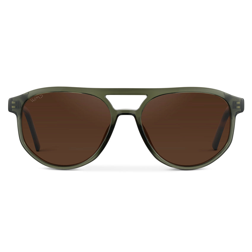 HUDSON Modern Men's Aviator Sunglasses in Tortoise Sage by WMP Eyewear - Punch Watch Design 