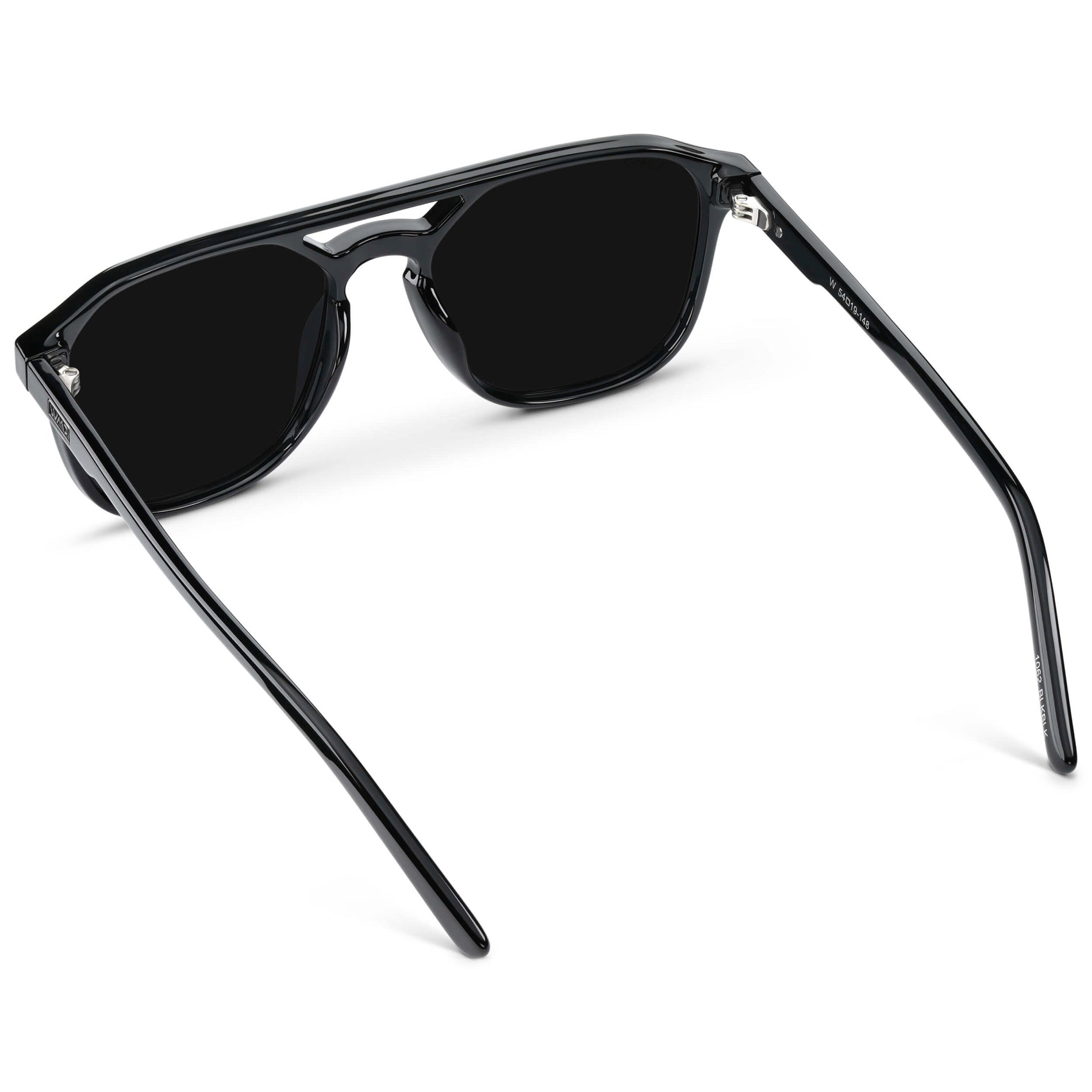 HUNTER Men's Double Bridge Aviator Sunglasses in Triple Black by WMP Eyewear - PUNCH Watch & Eyewear - WMP Eyewear