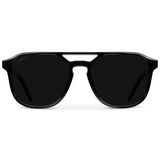 HUNTER Men's Double Bridge Aviator Sunglasses in Triple Black by WMP Eyewear