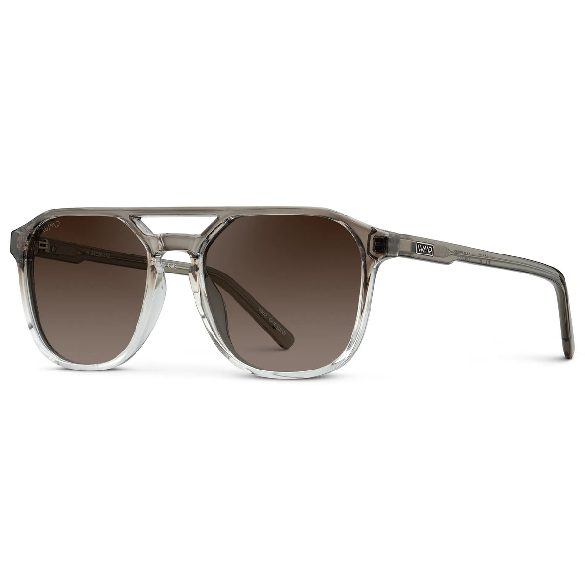 HUNTER Men's Double Bridge Aviator Sunglasses in Charcoal Grey by WMP Eyewear