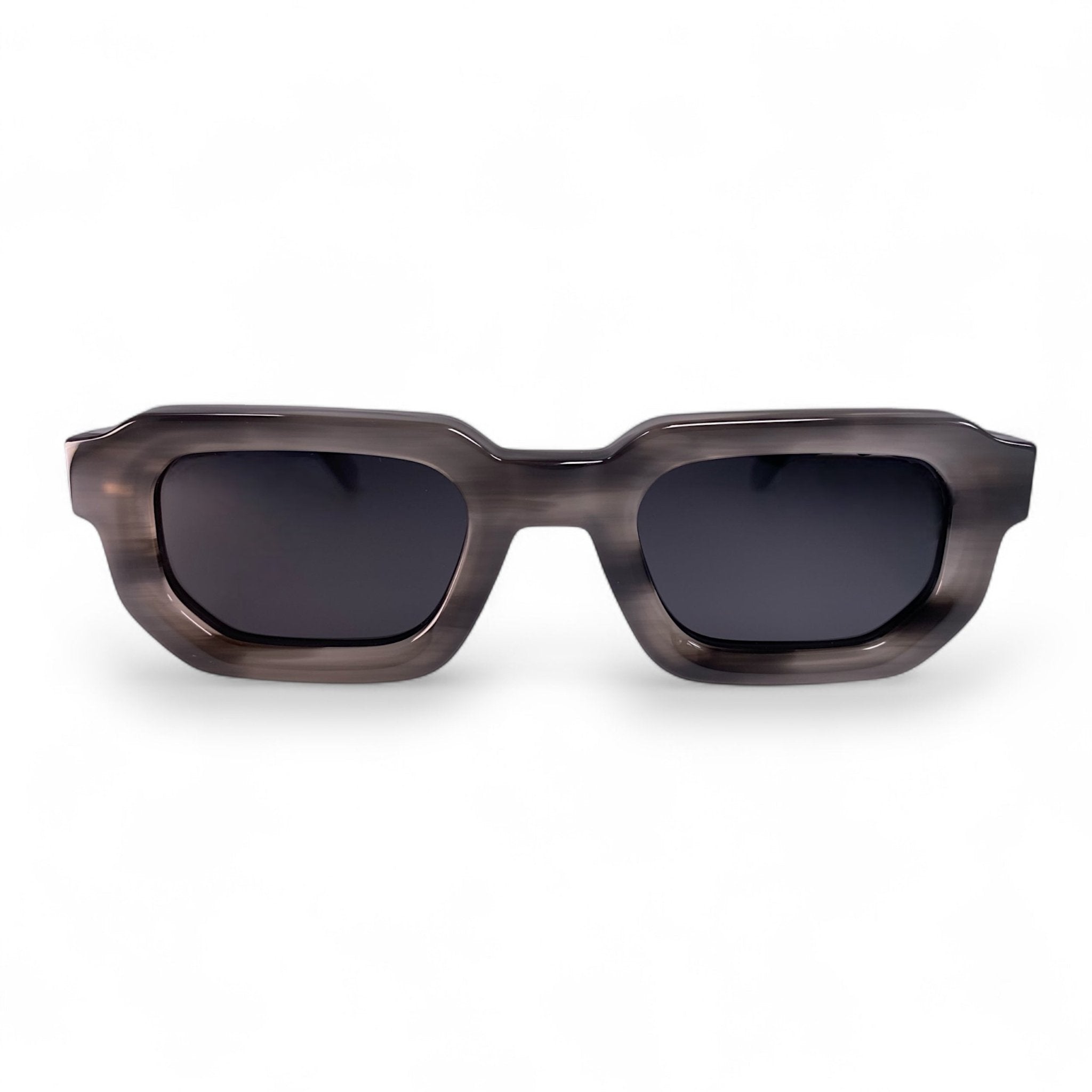 JUNA Hexagonal Thick Frame Polarised Sunglasses, Unisex, Grey Marble by TrueVivid - PUNCH Watch & Eyewear - TRUEVIVID