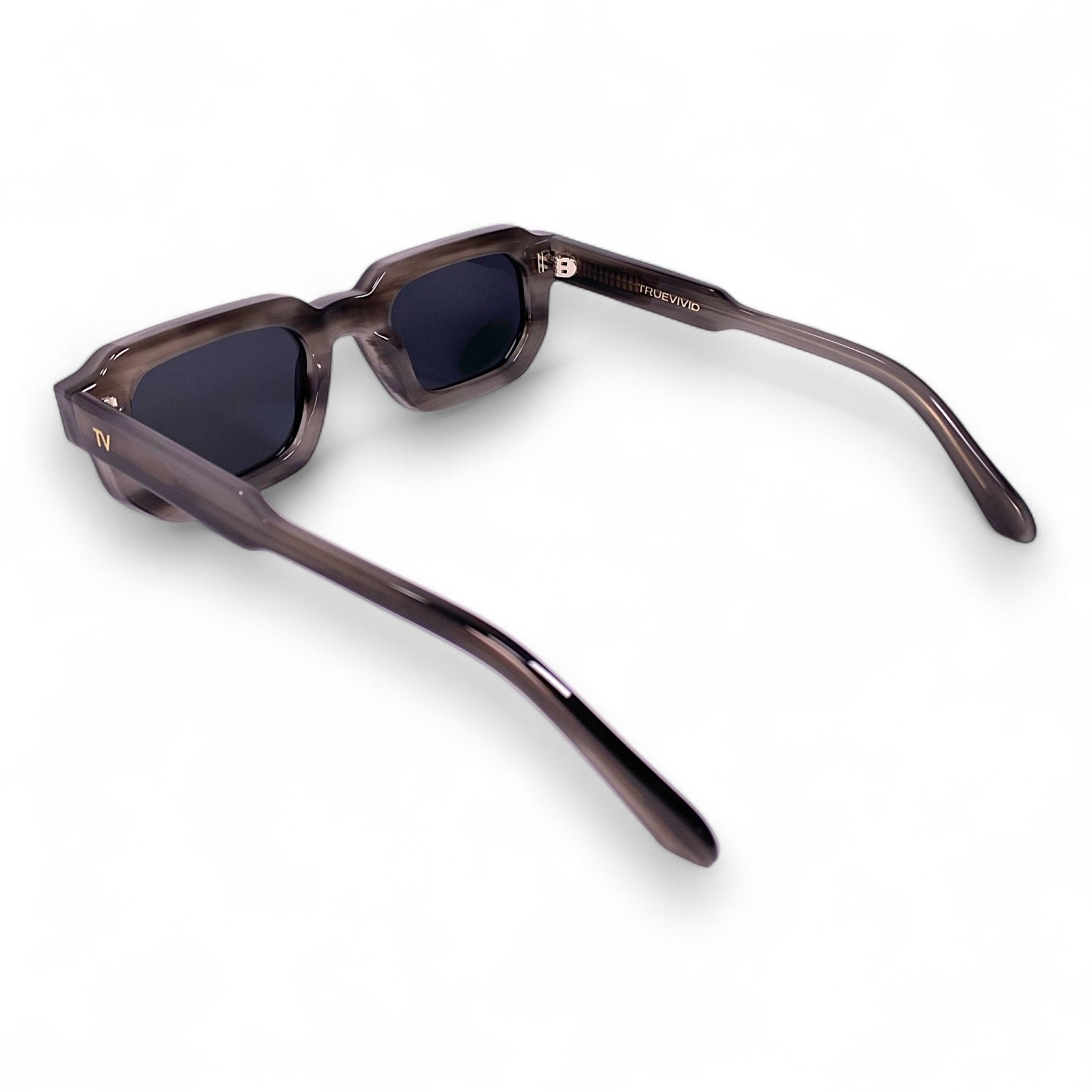 JUNA Hexagonal Thick Frame Polarised Sunglasses, Unisex, Grey Marble by TrueVivid - PUNCH Watch & Eyewear - TRUEVIVID