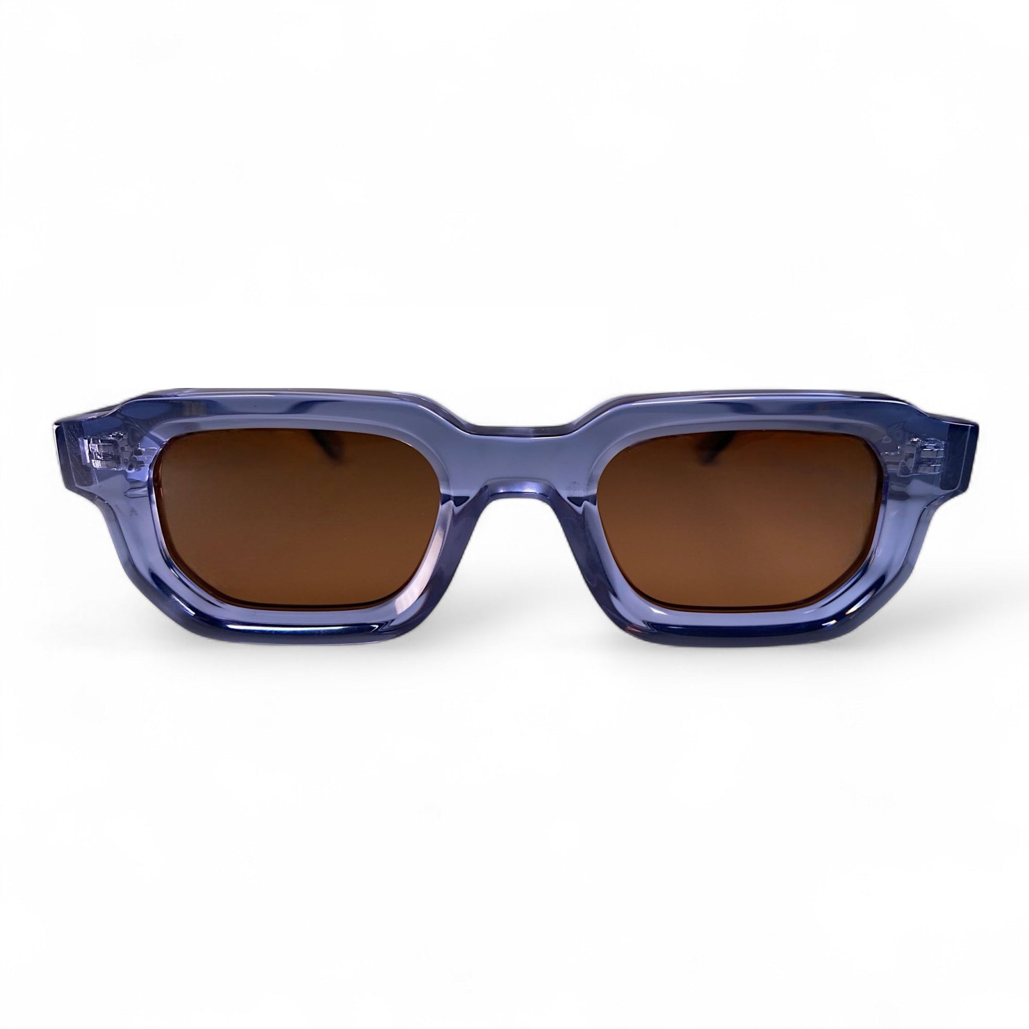 JUNA, Hexagonal Thick Frame Polarised Sunglasses, Unisex, Crystal Blue by TrueVivid - PUNCH Watch & Eyewear - TRUEVIVID