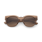 IONA Oversized Rounded Cat-Eye Acetate Sunglasses in Brown by Messy Weekend