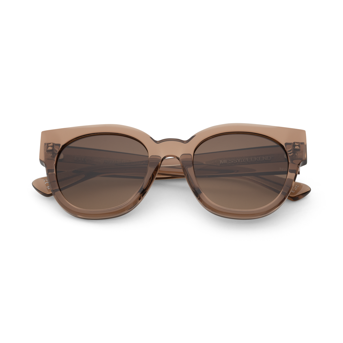 IONA Oversized Rounded Cat-Eye Acetate Sunglasses in Brown by Messy Weekend