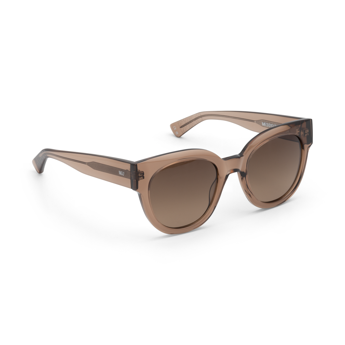 IONA Oversized Rounded Cat-Eye Acetate Sunglasses in Brown by Messy Weekend