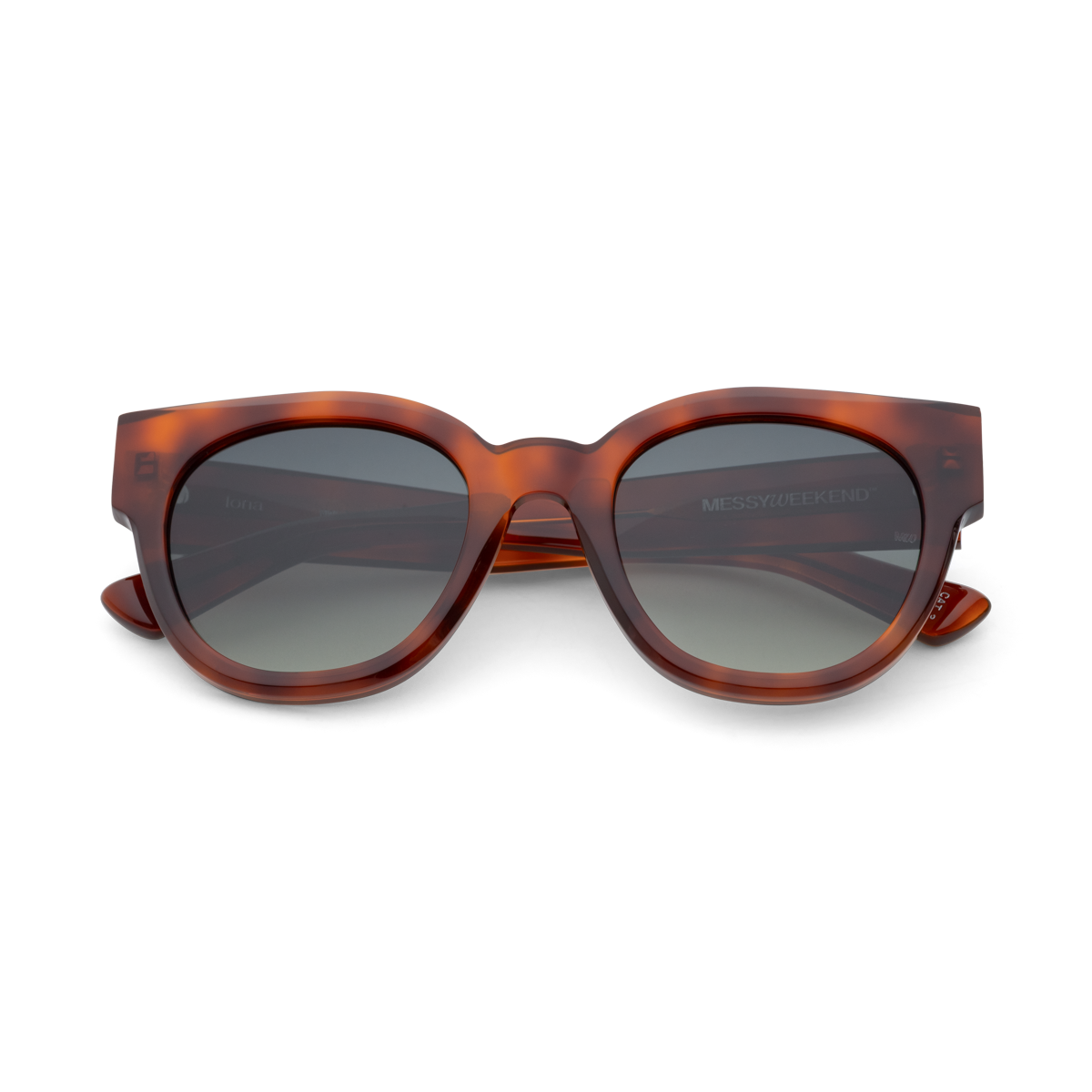 IONA Oversized Rounded Cat-Eye Acetate Sunglasses in Tortoise by Messy Weekend