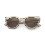 IONA Oversized Rounded Cat-Eye Acetate Sunglasses Clear Clay by Messy Weekend