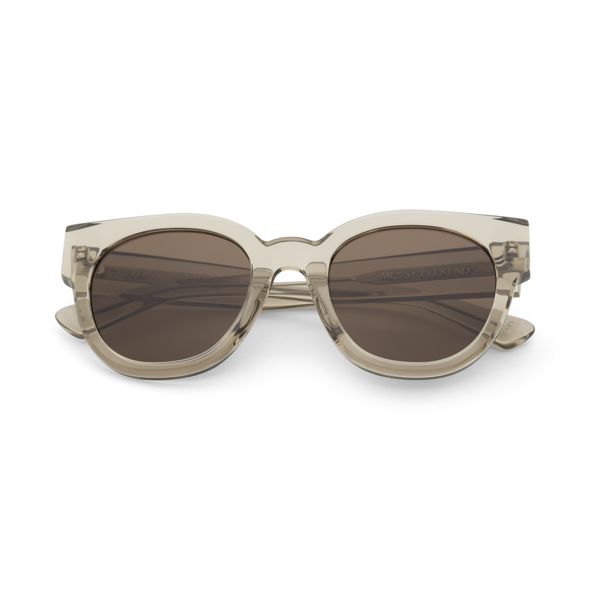 IONA Oversized Rounded Cat-Eye Acetate Sunglasses Clear Clay by Messy Weekend