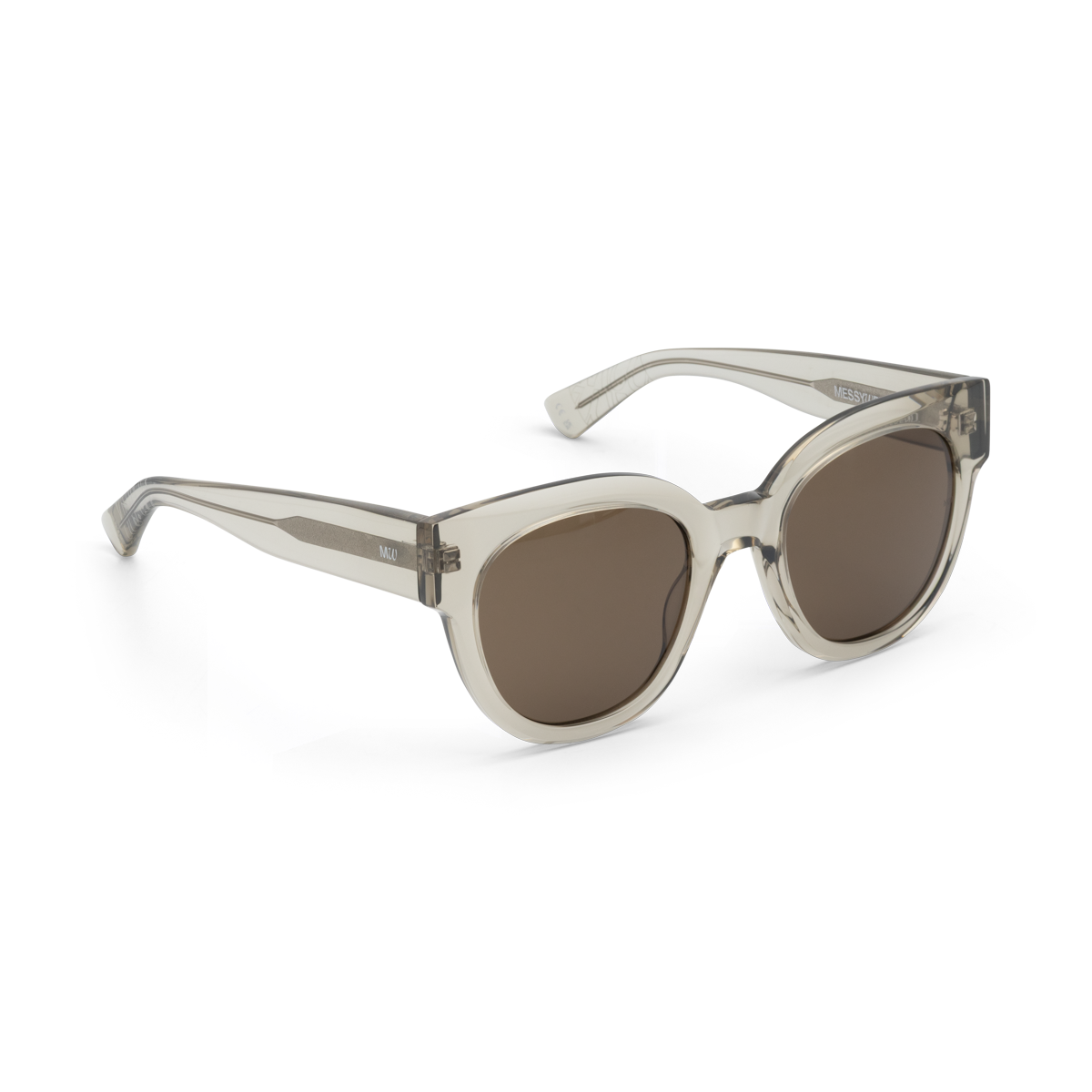 IONA Oversized Rounded Cat-Eye Acetate Sunglasses Clear Clay by Messy Weekend