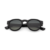 KAEL Black Bold Round Acetate Sunglasses by Messy Weekend