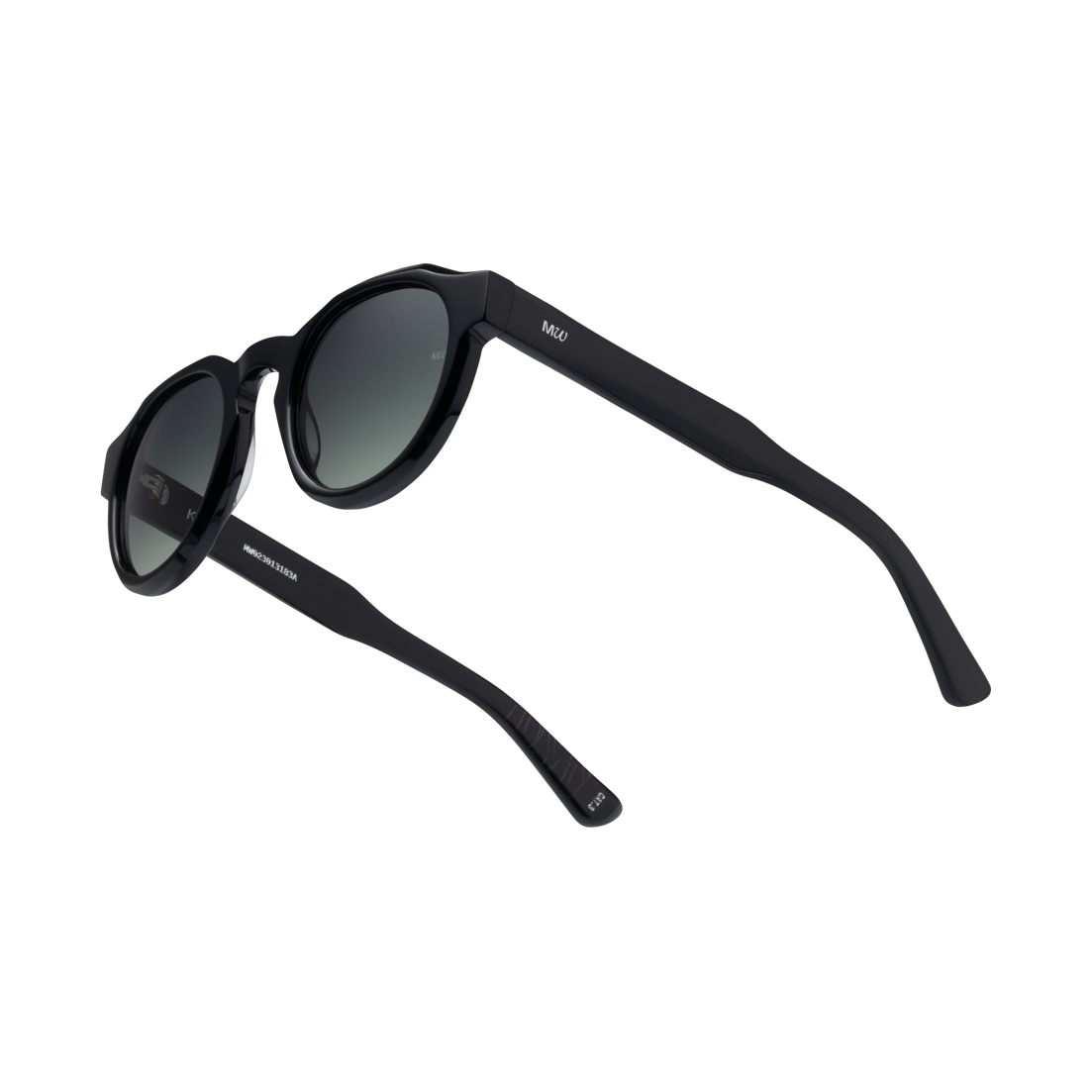 KAEL Black Bold Round Acetate Sunglasses by Messy Weekend