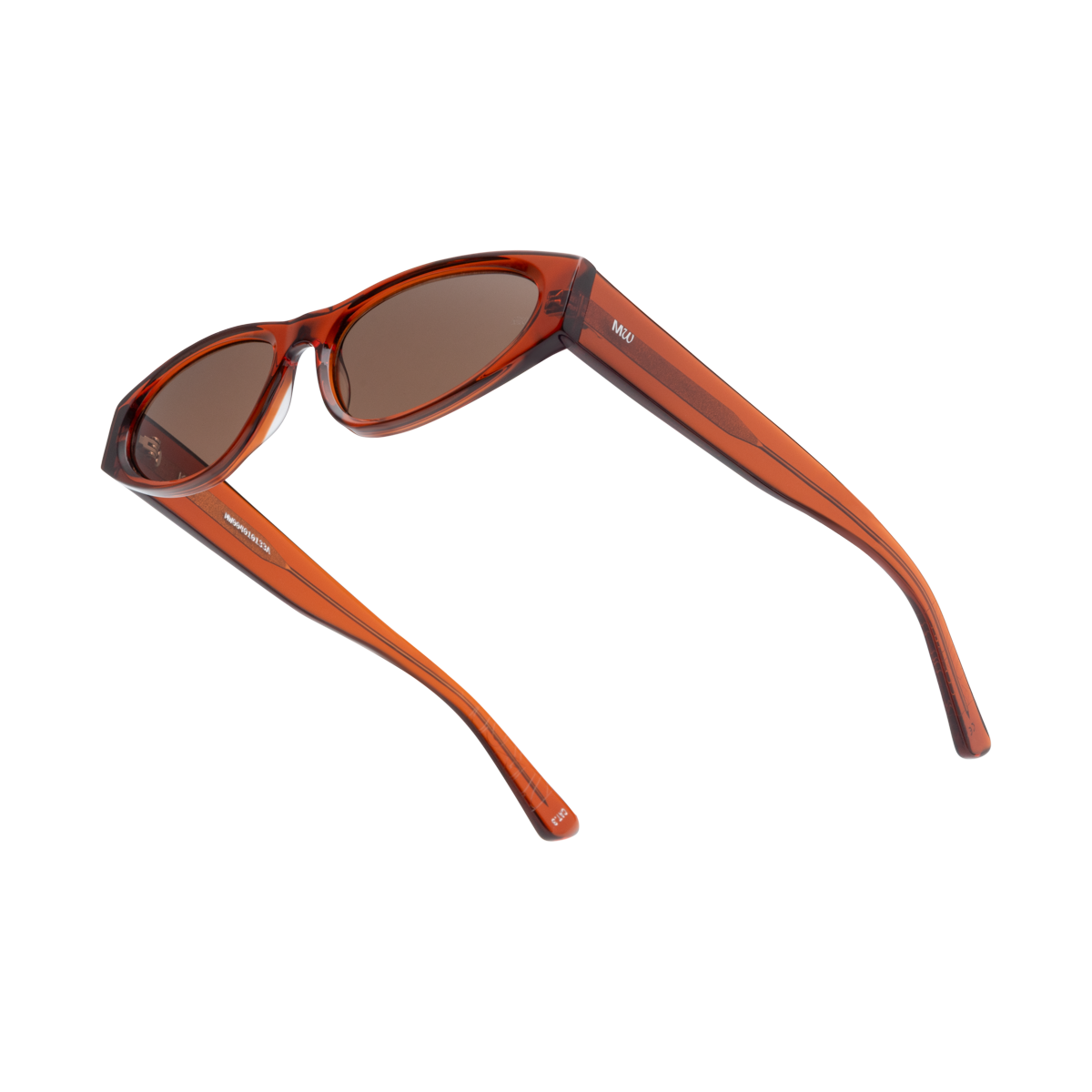 KAIO Rust Deep Brown Compact Oval Acetate Sunglasses Messy Weekend