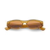 KAIO Rich Orange Spice Compact Oval Acetate Sunglasses Messy Weekend